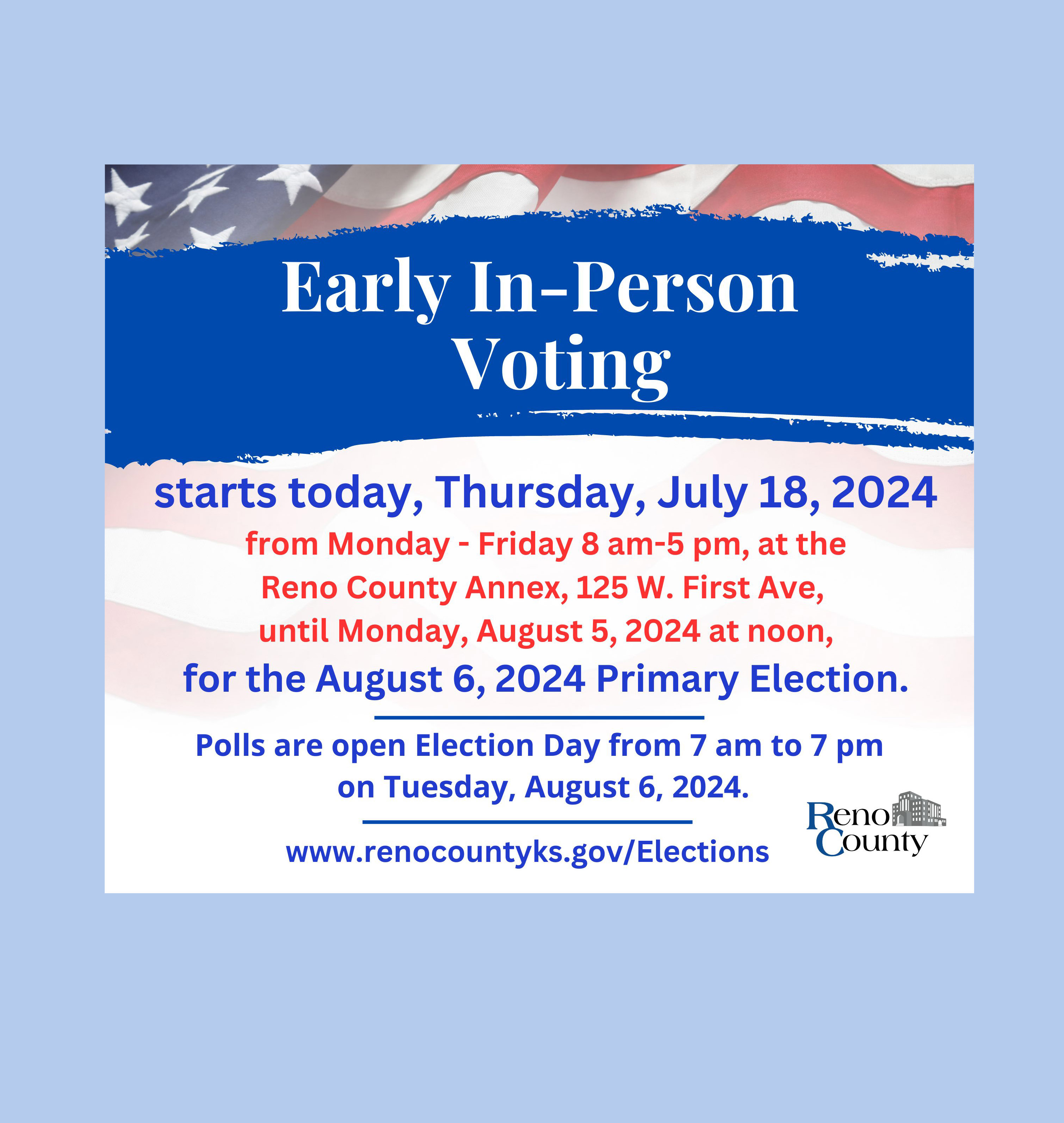 In-Person Voting begins for August 6th Primary Election - News Image